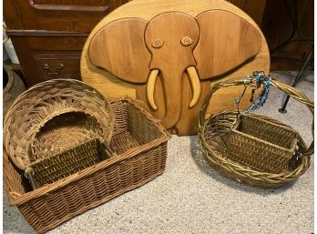 Elephant And 6 Baskets