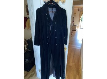 Long Ladies Black Velvet Coat