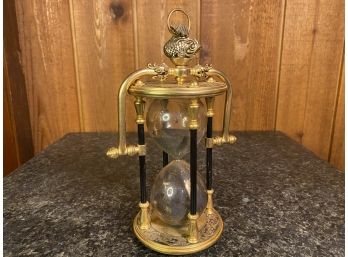 Vintage Brass And Glass Hour Glass