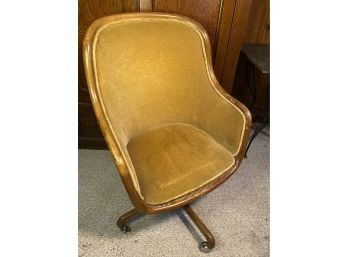 Gold Velvet Mid Century Swivel Chair