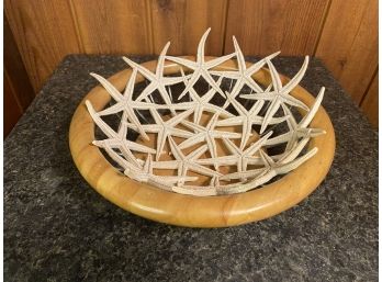 Wood & Metal Bowl With Starfish Insert