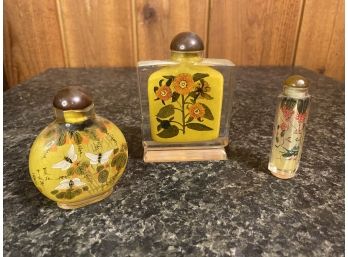2 Reverse Painted Bottles & More