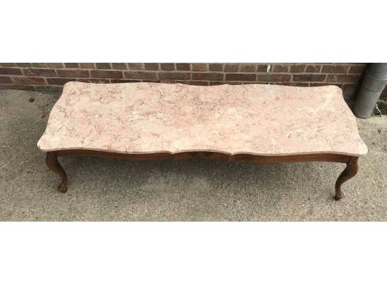 Mid Century Marble Top Table About 5 Long
