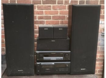 Sony Home Theater System With 2 Front 2 Rear And Center Speakers, 501 Cd Player And AM/FM Stereo Radio And In