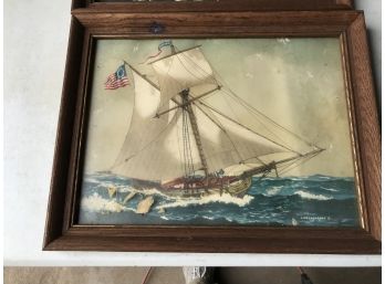 Framed Print #2 Of A US Sailng Ship J.OH. Cosgrave II