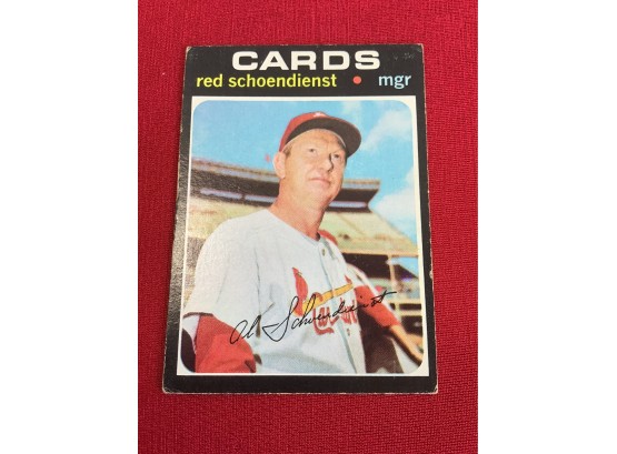 Red Schoendienst St Louis Cardinals Manager Collectors Card