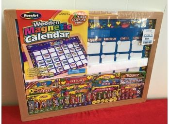 Rose Art Wooden Magnetic Calendar 2 Sided Learning Fun! NEW Kin Package