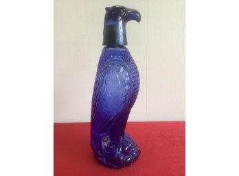 Blue Glass Hawk Bottle Made In Taiwan
