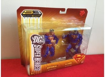 S3 Select Sculpt DC Super Heroes Figures-Superman/Bizarro NEW In Package