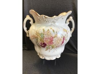 Crown Semi Vitreous Warranted Floral Handled Vase