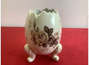 Napco Ware Floral Footed Egg Decorated Dish