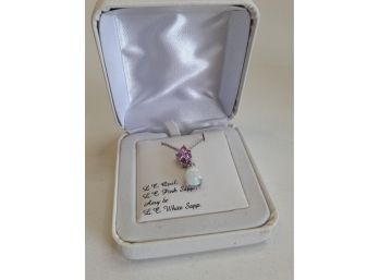 LC Opal, LC Pink Sapphire Amy & LC White Sapphire Pendant Necklace
