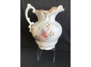 Crown Semi Vitreous Warranted Floral Pitcher