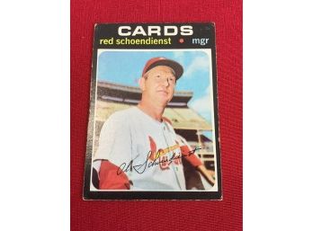 Red Schoendienst St Louis Cardinals Manager Collectors Card
