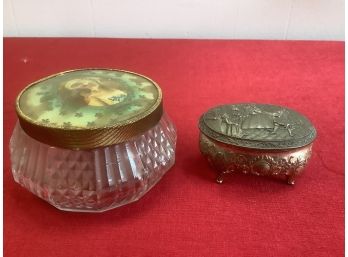 Vintage Vanity Jar And Trinket Box