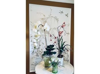 Three Faux Floral Arrangements / Orchid & LV
