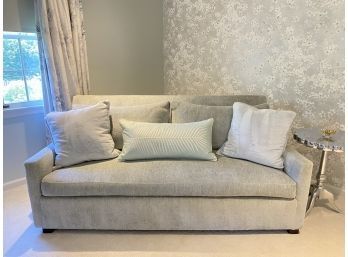 Beautiful Lillian August Custom Upholstered Sofa In Brushed Pale Boucle