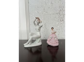 Pair Porcelain Female Figurines