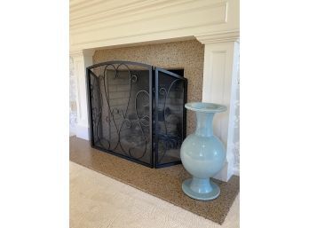 Arched Fireplace Screen In Metal