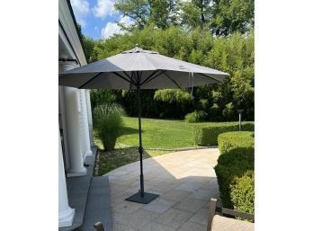 Outdoor Grey Patio Umbrella With Base