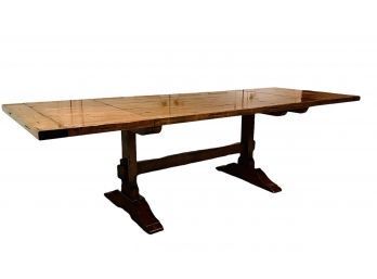 French Country Plank Top Trestle Table
