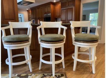 Set Three White Counter Chairs