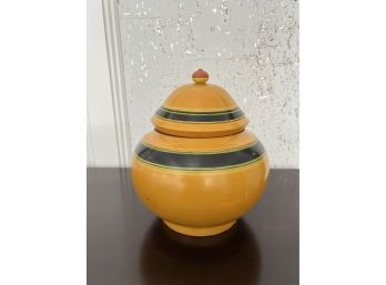 Lilian August Decorative Ochre Wood Jar
