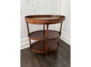 Henredon English Oval Three Tiered Table On Casters