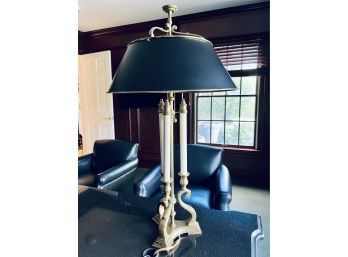 Decorative Crafts Double Lantern Library Lamp In Bronze Finish
