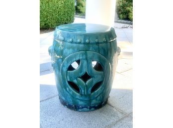 Lovely Indoor Outdoor Turquoise Glazed Ceramic Garden Stool