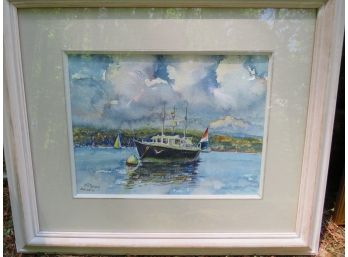 Original Artwork Sailboat Watercolor V. Copan