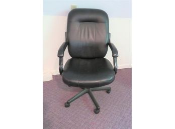 Black Swivel Faux Leather Office Chair