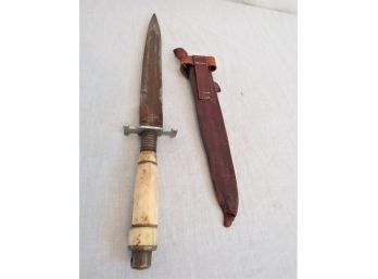 Bone Handle Fixed Blade Damascus Dagger Knife