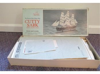 Vintage Cutty Sark Wood Ship Model Kit Cloth Sails