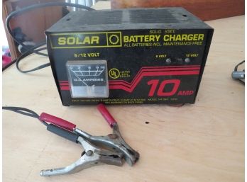 Solar Battery Charger 12 Volt Automobile With Clamps