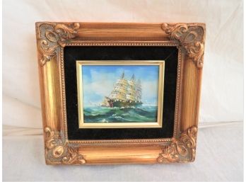 Framed Original Painting Clipper Ship