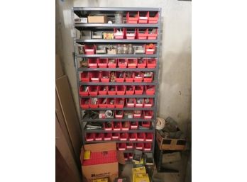 Huge Lot Of Nails Screws Bolts With Metal Shelving Unit