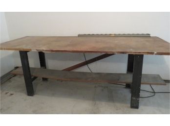 Vintage Garage Workshop Table With Outlet