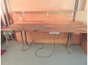 Work Bench With 2 Attached Vices Adjustable Legs