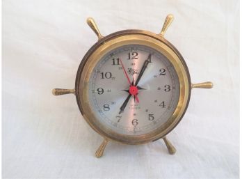 German Time And Tide Ship Wheel Clock