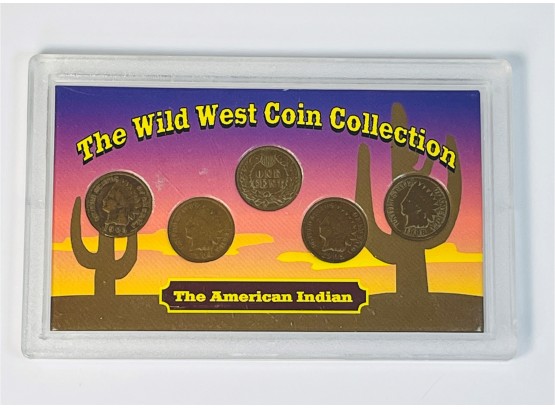The Wild West Coin Collection - 5 Coin Set Indian Head Cents ' American Indian'