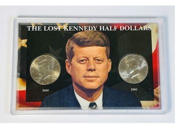 2002, 2003 Lost Kennedy Half Dollars - 2 Coin Set In Case