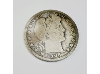 1906 - P Barber Silver Half Dollar