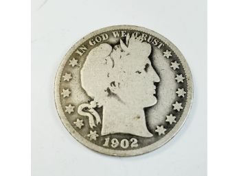 1902 -P Barber Silver Half Dollar (better Year)