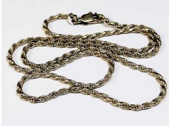 Vintage Sterling Silver Spiral Rope Link Chain Necklace