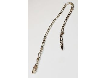 Vintage Sterling Silver Figaro Chain Link Ankle Bracelet