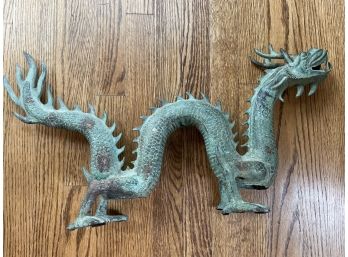 Fantastic Large Bronze Dragon Sculpture 25' In Length!