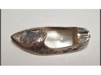 Pretty Vintage 800 Silver Argento Decorated Slipper Ashtray