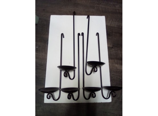 Set Of Six Matching Style Metal Candleholders  C4