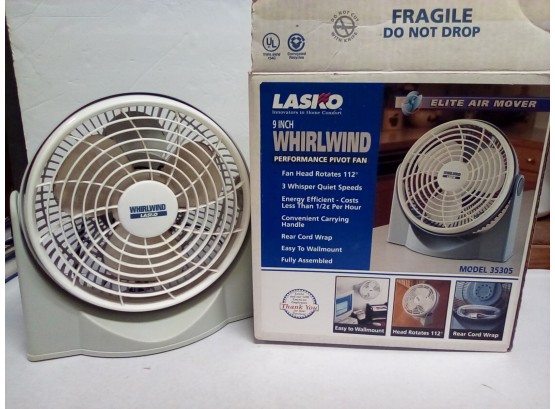 Lasko 9 Inch Whirlwind Performance Pivot Fan Rotates 112 Degrees - 3 Speed & Energy Efficent C5